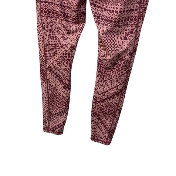 Fabletics Women's Pants Red Mesh Geometric Leggings Athletic Stretch Size XL - Picture 5 of 9